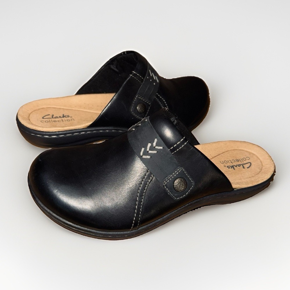 NWOB Clarks Collection Laurieann Ella Slip-On Clogs Black 9 Ultra Comfort Shoes